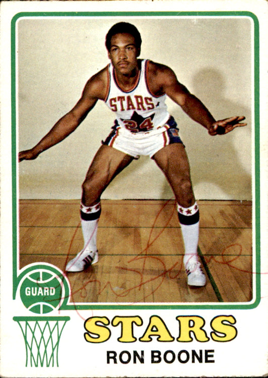 Ron Boone Autographed 1973-74 TOPPS Basketball Card #217 Utah Stars 182913