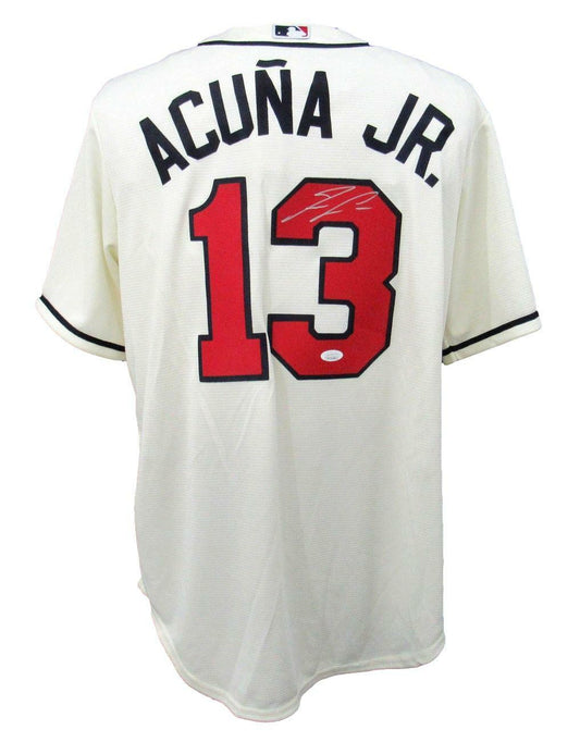 Ronald Acuna Jr. Signed/Autographed Braves Cream Nike Baseball Jersey JSA 163108