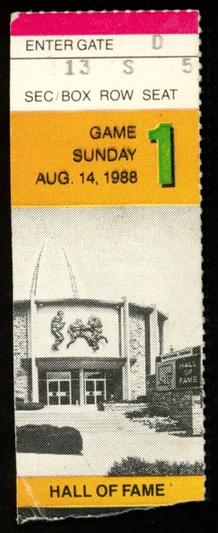 August 14, 1988 Pittsburgh Steelers vs. Philadelphia Eagles Game Ticket Stub