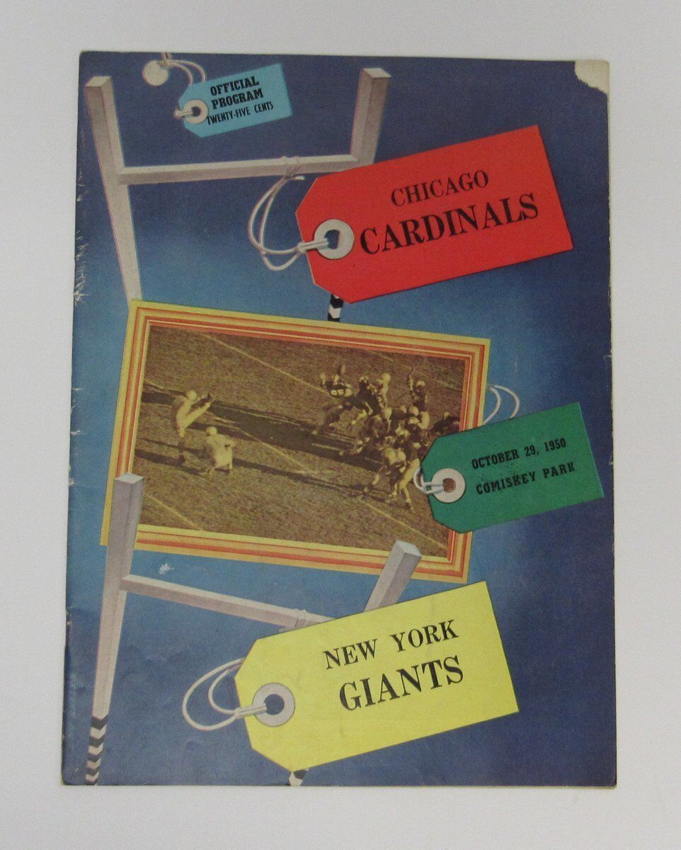 1950 Chicago Cardinals vs. New York Giants Football Program Comiskey Park 136069