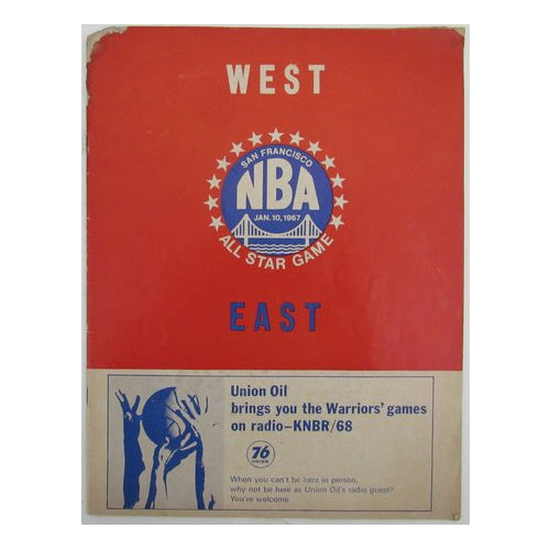 January 10, 1967 NBA All-Star Game Program Chamberlain/West/Russel 190294
