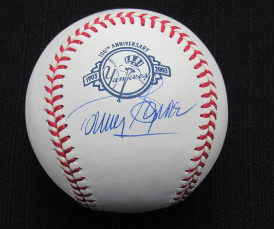 Tommy Byrne Signed/Auto Yankees 100th OML Baseball JSA 186709