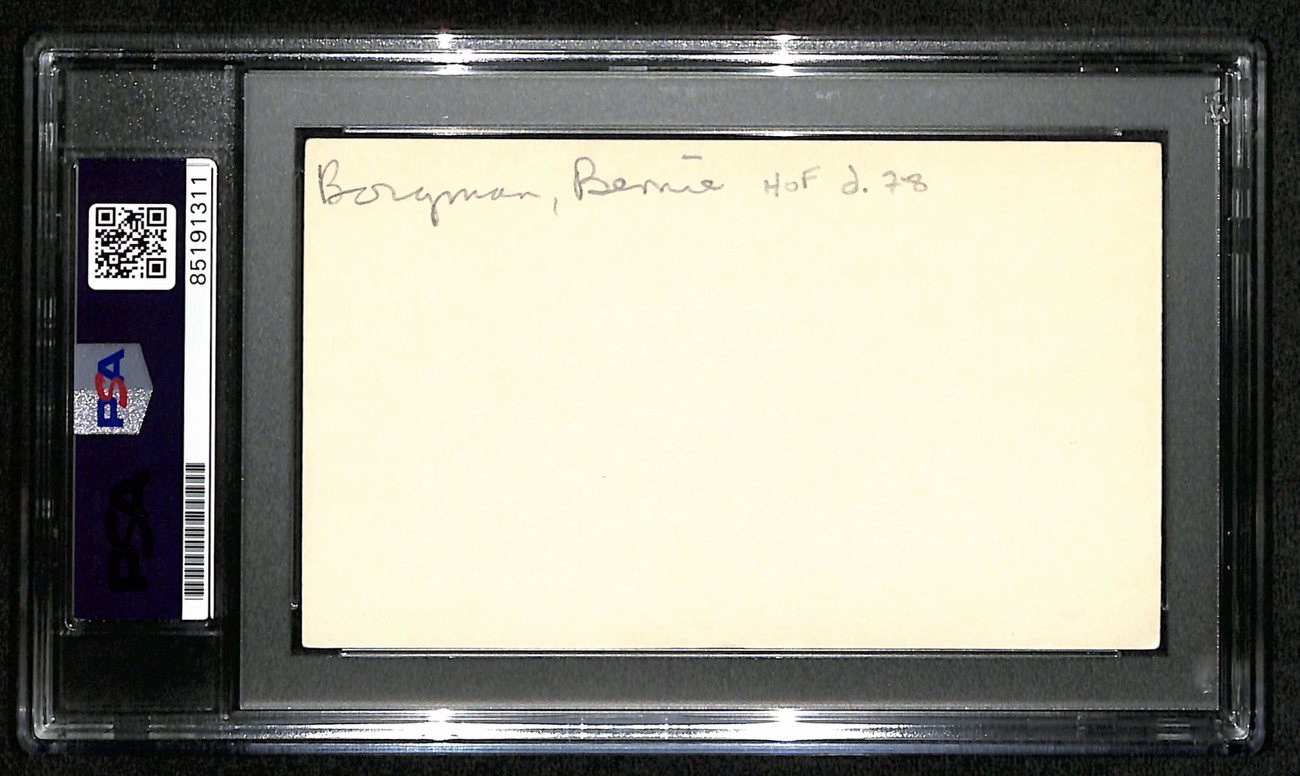 Bennie Borgmann HOF Signed/Auto 3x5 Index Card Fort Wayne Hoosier PSA/DNA 188576