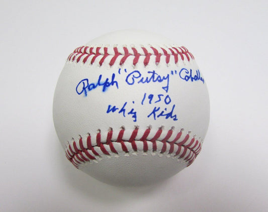 Ralph "Putsy" Caballero inscr "1950 Whiz Kids" Signed OML Baseball JSA 138210