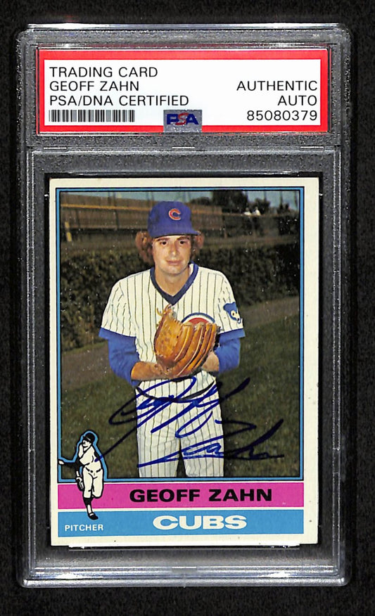 Geoff Zahn Signed 1976 Topps Card #403 Chicago Cubs PSA/DNA 184413
