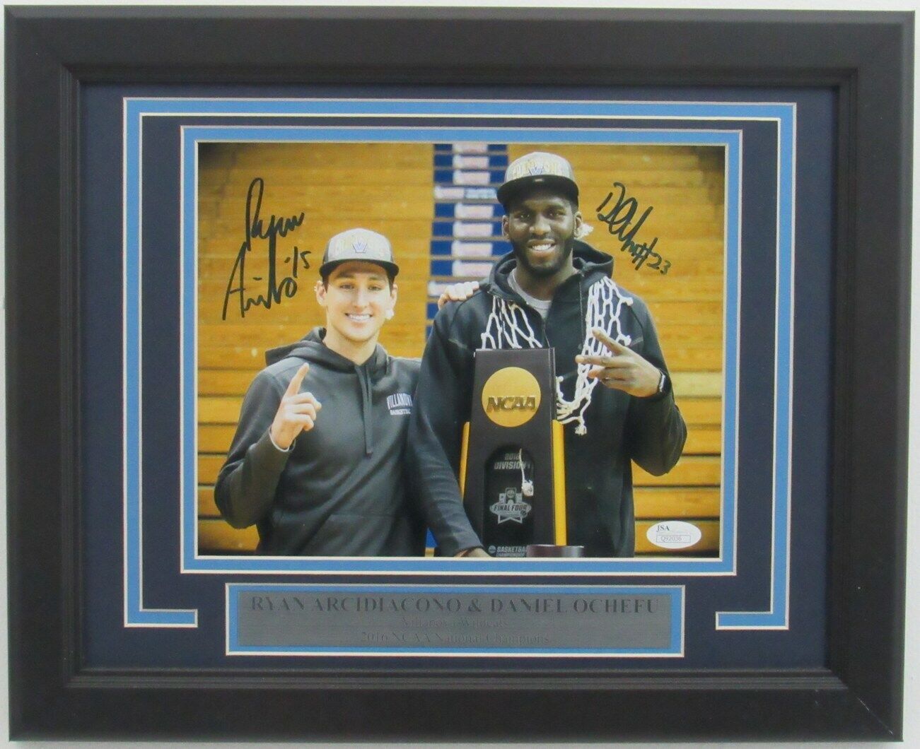 Ryan Arcidiacono/Daniel Ochefu Villanova Signed 8x10 Photo Framed JSA 158168