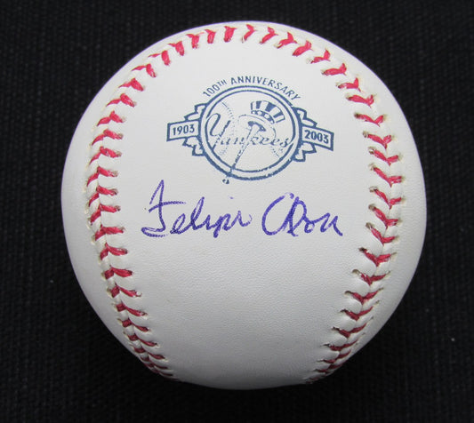 Felipe Alou Signed/Auto Yankees 100th OML Baseball JSA 186757