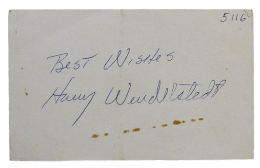 Harry Wendelstedt NL Umpire 1966-1998 Autographed/Signd 3x5 Index Card