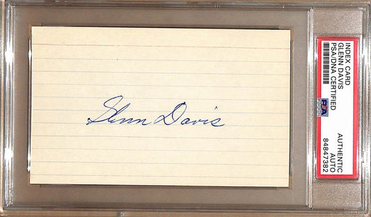 Glenn Davis Autographed 3x5 Index Card Army Heisman PSA/DNA 179079