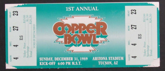 1989 Copper Bowl College Football Game Full Ticket NC State vs. Arizona