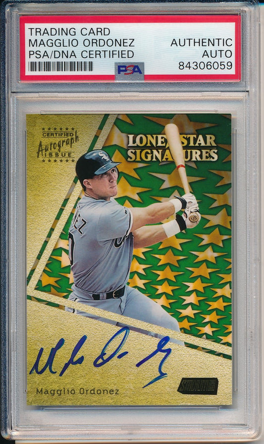 Magglio Ordóñez White Sox Signed/Auto 2000 Topps Card #LS13 PSA/DNA 158716
