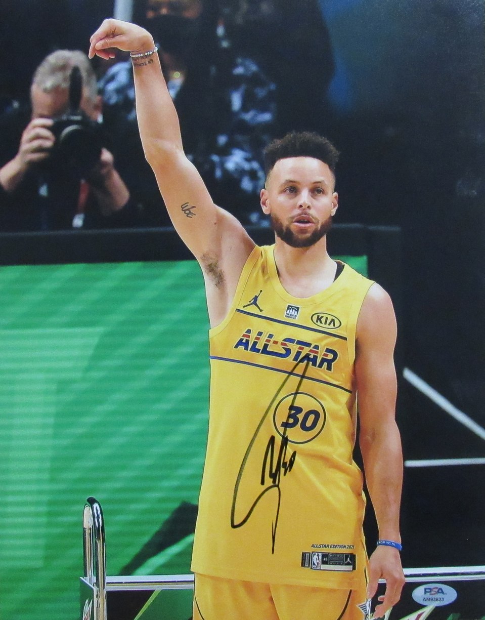 Stephen Curry Signed 11x14 Photo NBA All-Star Warriors PSA/DNA 183680