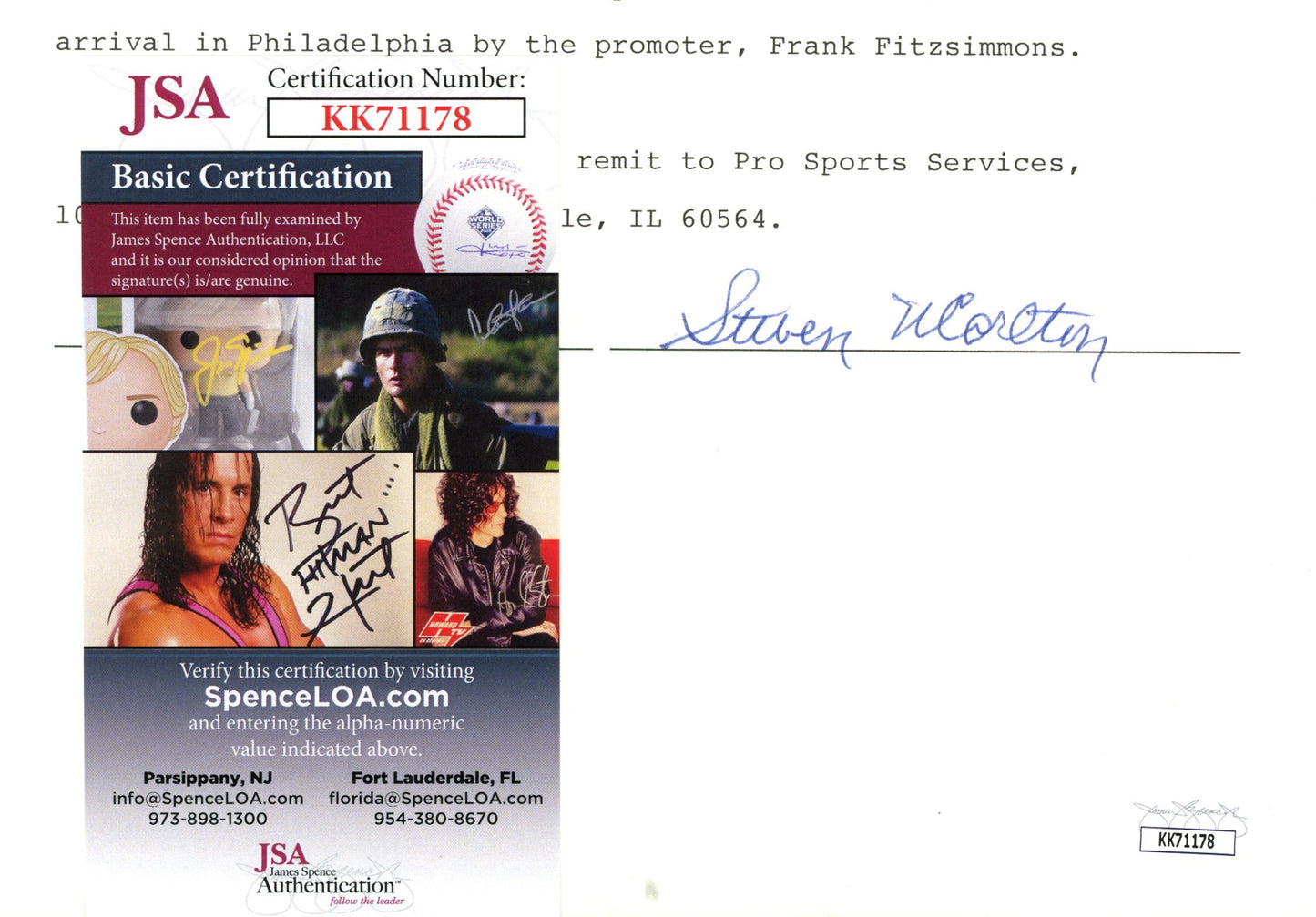 Steve Carlton HOF Signed 1990 Autograph Contract Philadelphia Phillies JSA171311