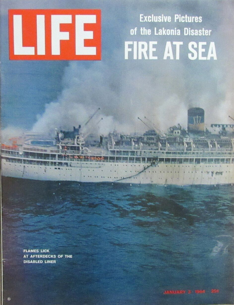 Vintage LIFE Magazine January 3, 1964 - S.S. Lakonia Fire at Sea 164741