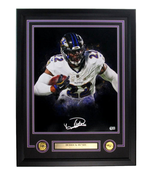 Derrick Henry Signed/Auto 16x20 Photo Baltimore Ravens Framed Beckett 191938