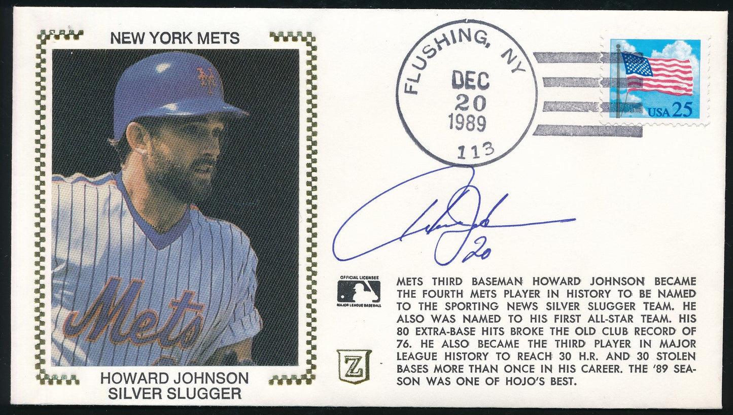 Howard Johnson Signed/Auto 1989 New York Mets FDC First Day Cover JSA 189923