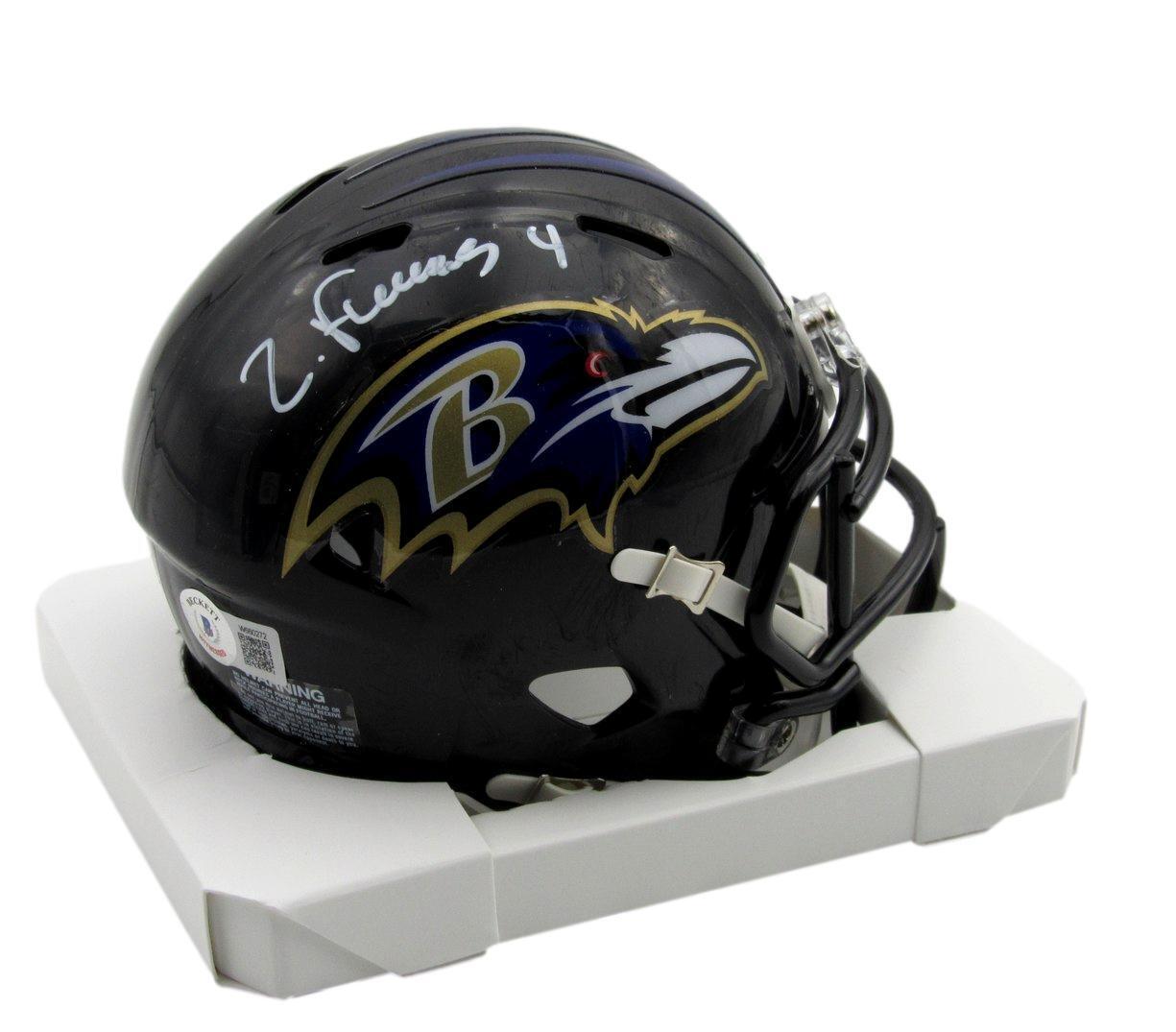 Zay Flowers Autographed Speed Mini Helmet Ravens Beckett 181140