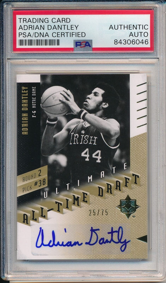 Adrian Dantley HOF Jazz Signed/Auto 2010 Upper Deck Card #2-38 PSA/DNA 158722