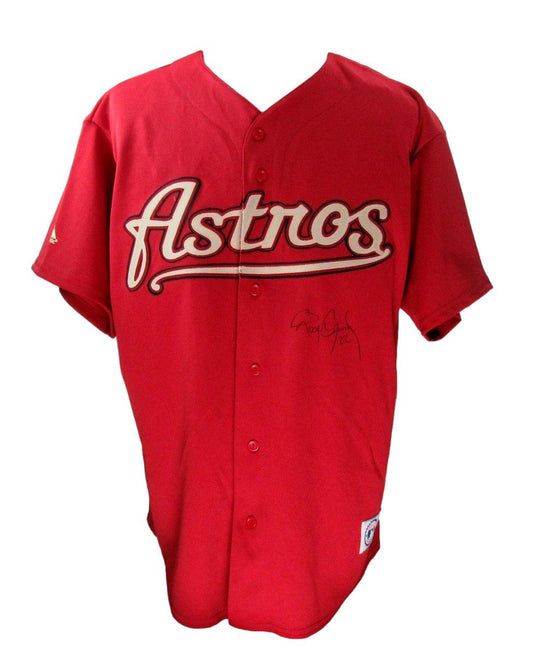 Roger Clemens Signed/Auto Red Majestic Baseball Jersey Astros PSA/DNA 191231