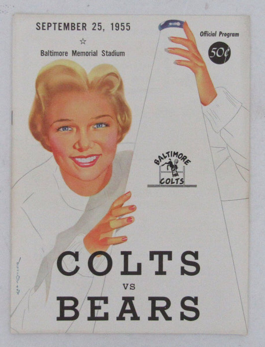 9/25/1955 Baltimore Colts Vs. Chicago Bears Official Program 130834