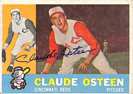 1960 TOPPS #206 Claude Osteen Cincinnati Reds Signed/Auto Card 190977