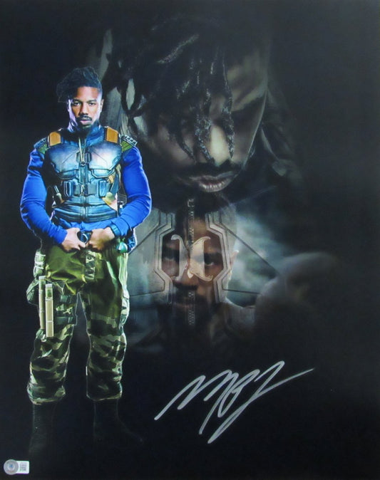 Michael B. Jordan Autographed 16x20 Photo "Black Panther" Beckett 181192