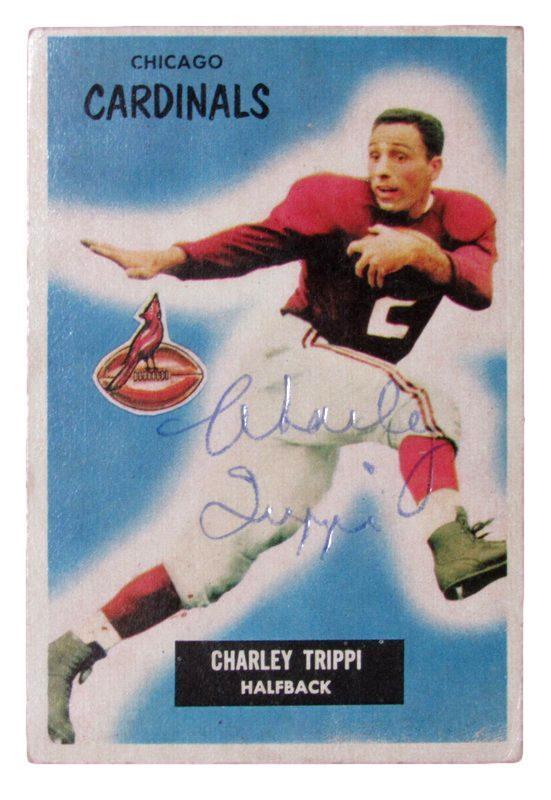 1955 Bowman Charley Trippi Cardinals HOF Signed/Autograph Football Card JSA