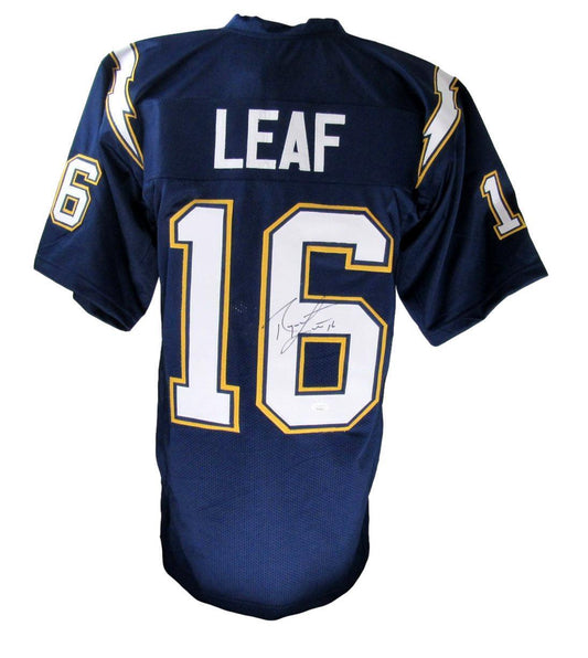 Ryan Leaf Autographed San Diego Chargers Blue Custom Football Jersey JSA