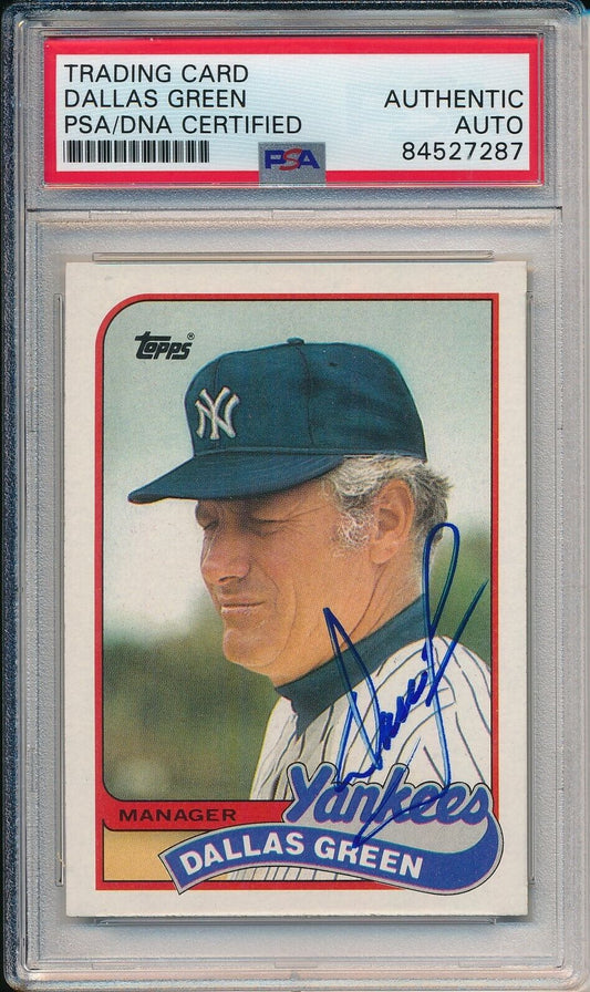 Dallas Green Yankees Signed/Autographed 1989 TOPPS Card #104 PSA/DNA 166439