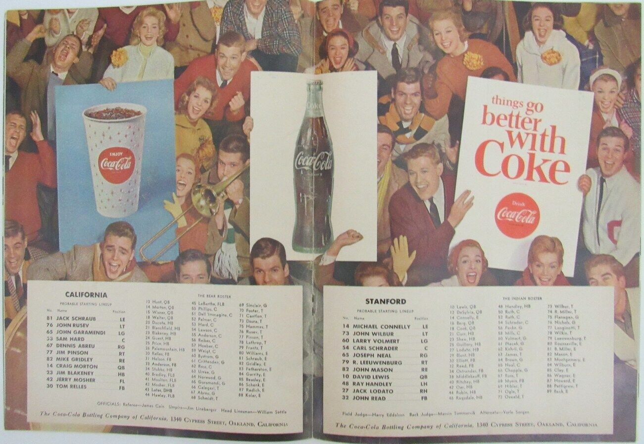 1964 California vs. Stanford College Football Game Souvenir Program 163177