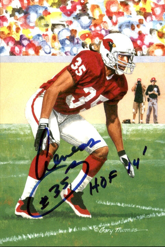 Aeneas Williams HOF Autographed/Inscr Goal Line Art GLAC Postcard Cardinals JSA