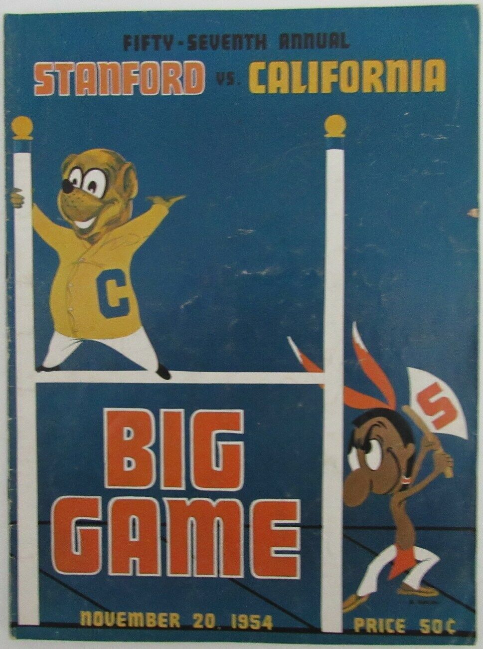 1954 Stanford vs. California College Football Game Souvenir Program 163173