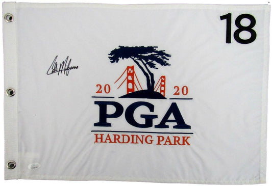 Collin Morikawa PGA Champ Signed 2020 PGA Harding Park Pin Flag JSA 165419