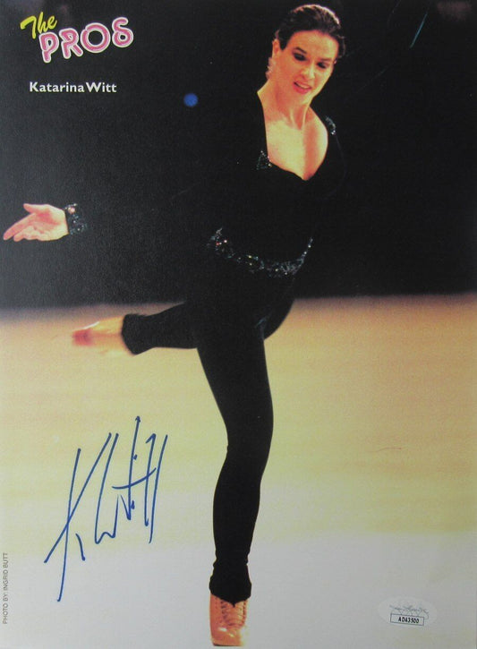 Katarina Witt Autographed 8x10 Magazine Photo Olympic German Figure Skating JSA