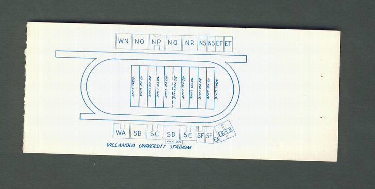 Delaware vs Villanova Ticket Stub 10-17-1964 142220