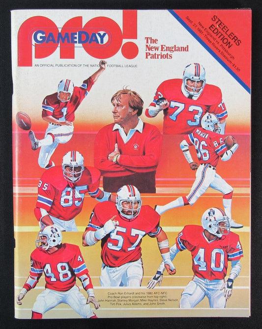 1981 New England Patriots vs. Pittsburgh Steelers Program 09/27 Ron Erhardt