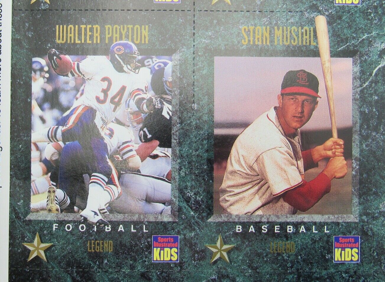 1994 Sports Illustrated for Kids Magazine w/ W. Payton/Musial Uncut Sheet 159389