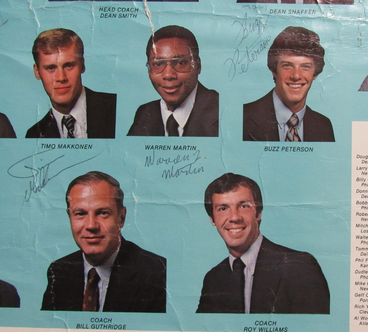 Michael Jordan full signature 1981-82 UNC multi-signed Team Schedule Poster JSA