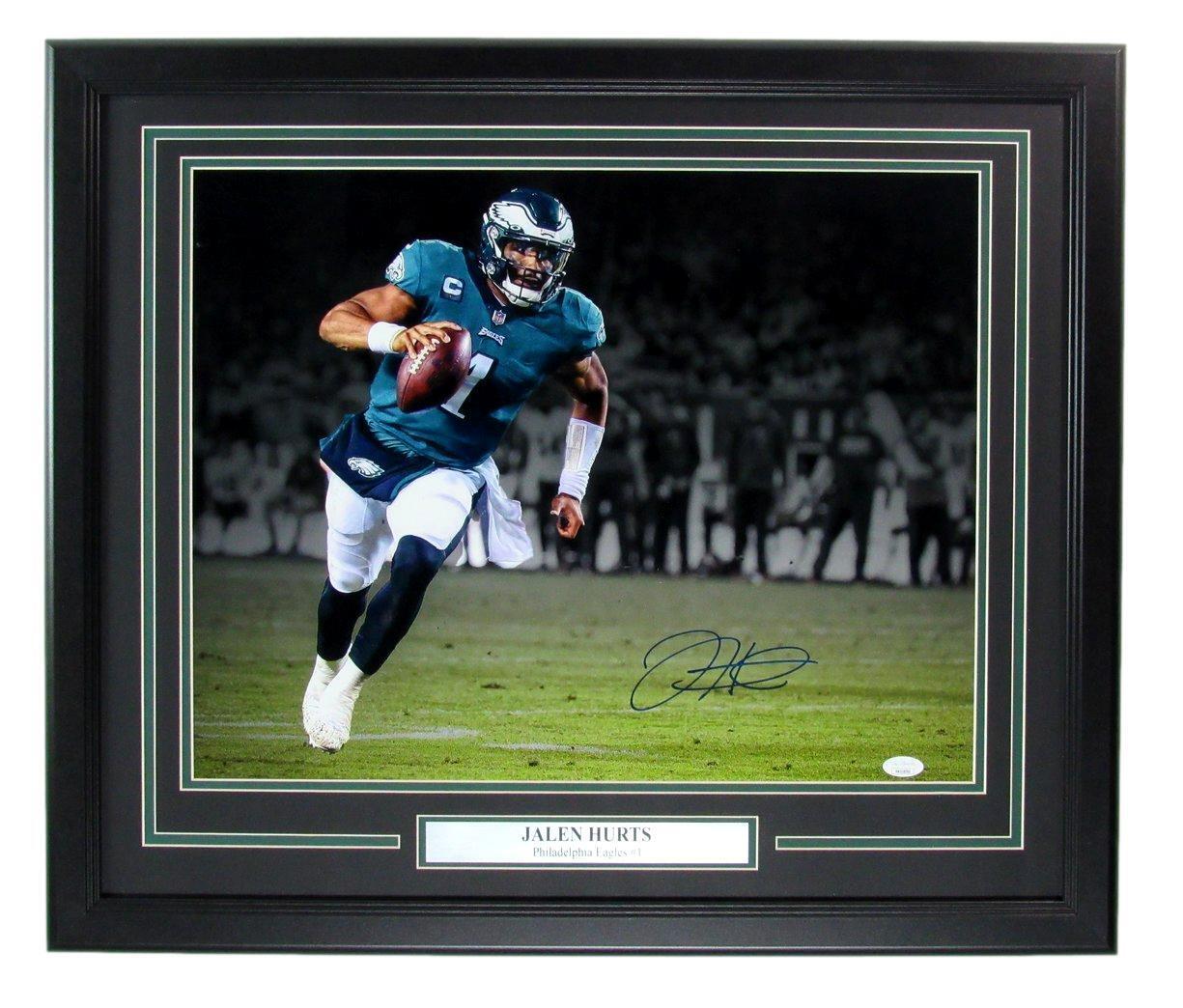 Jalen Hurts Autographed 16x20 Photo Philadelphia Eagles Framed JSA