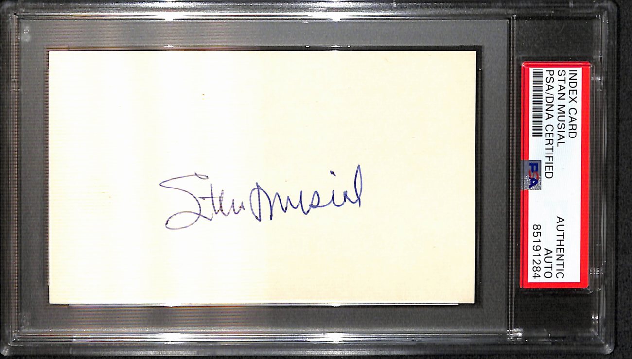 Stan Musial HOF Signed/Auto 3x5 Index Card St. Louis Cardinals PSA/DNA 187224