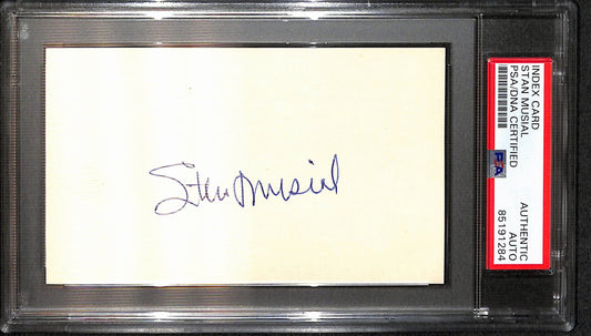Stan Musial HOF Signed/Auto 3x5 Index Card St. Louis Cardinals PSA/DNA 187224