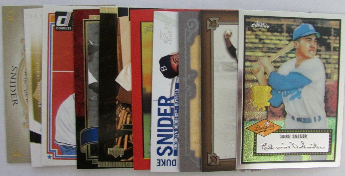 Duke Snider Brooklyn Dodgers HOF Lot of 9 Trading cards and Inserts 144499