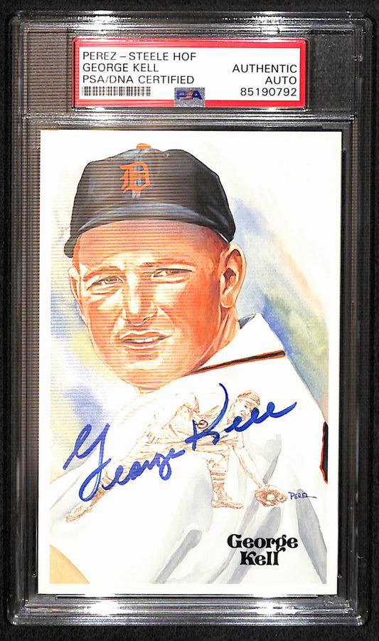 George Kell HOF Signed 1983 Perez Steele Postcard Tigers PSA/DNA 187428