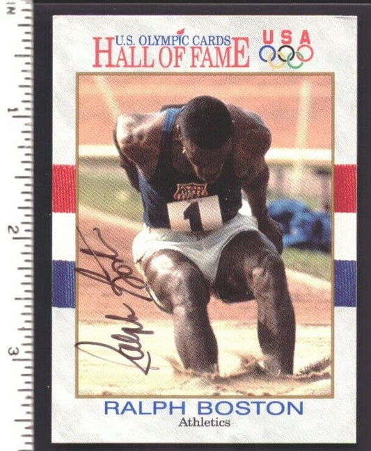 Ralph Boston Track Signed 1991 Impel USA Olympic HOF Trading Card #31 151877