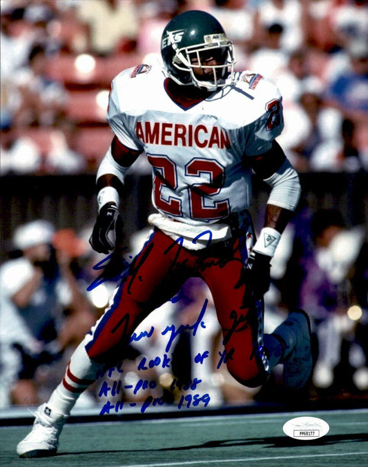 Erik McMillan New York Jets Signed/Inscribed 8x10 Pro Bowl  Photo JSA 161048