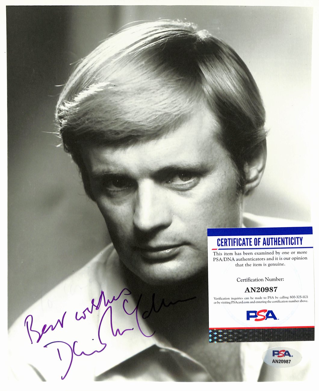 David McCallum Signed/Inscribed 8x10 Photo Actor PSA/DNA 189071