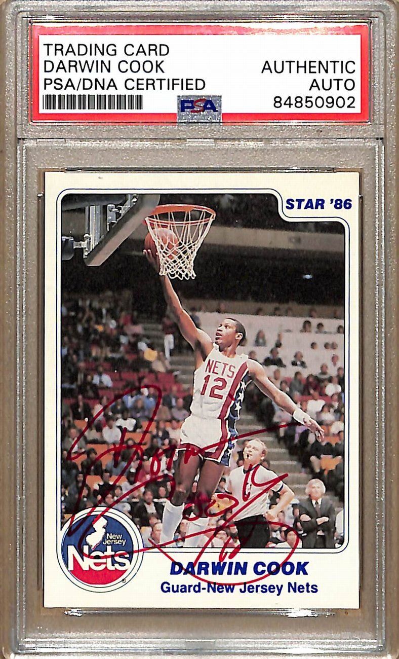 1985-86 Star Company #60 Darwin Cook Nets Signed/Auto Card PSA/DNA 178838