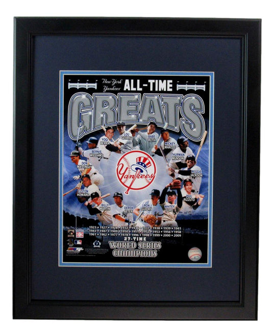 New York Yankees All-Time Greats 11x14 Lithograph Print UNSIGNED Framed 188778