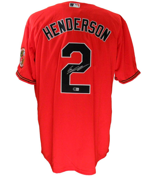 Gunnar Henderson Baltimore Orioles Signed Nike XL Orange Jersey Beckett 189816