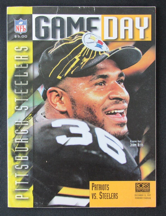 1997 New England Patriots vs. Pittsburgh Steelers Program Jerome Bettis 12/13